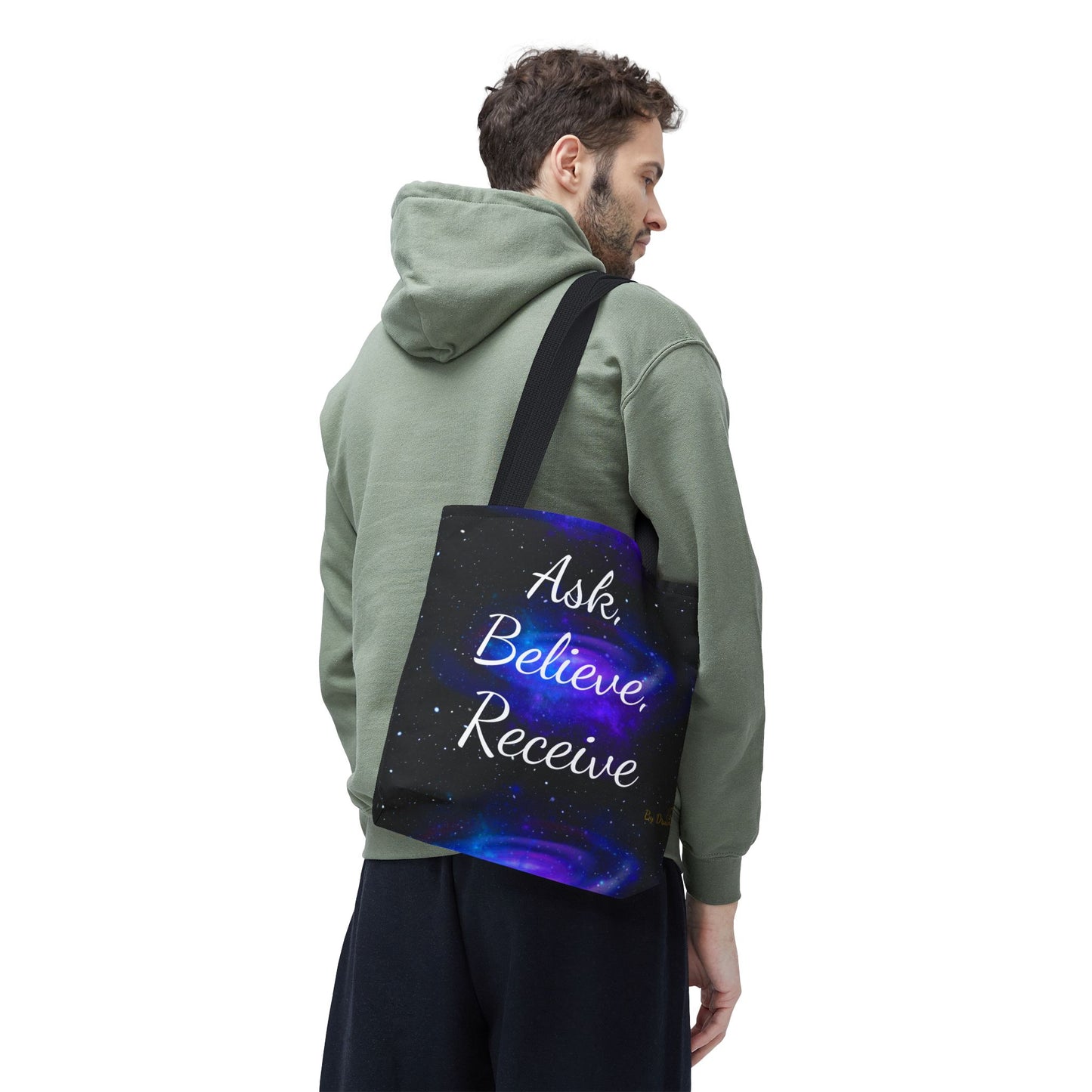 Ask Believe Receive Tote Bag – Manifestation Galaxy Shopper by Druvs
