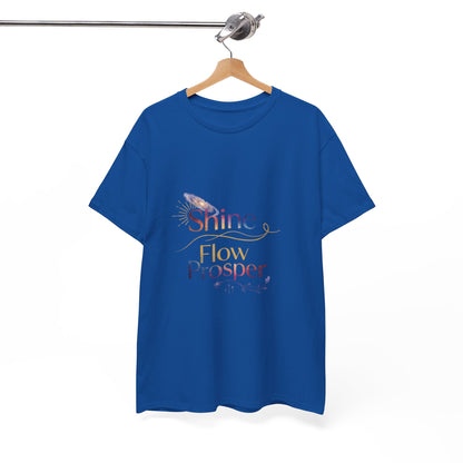 Shine Flow Prosper T-Shirt – Cosmic Manifestation Tee by Druvs