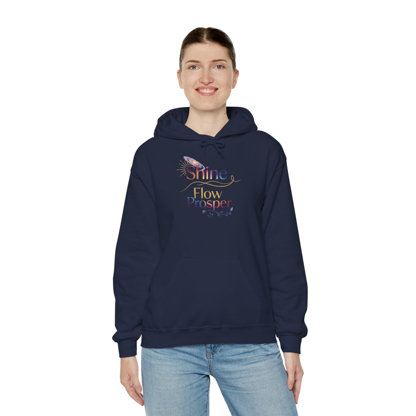 Shine Flow Prosper – Spiritual Manifestation Hoodie