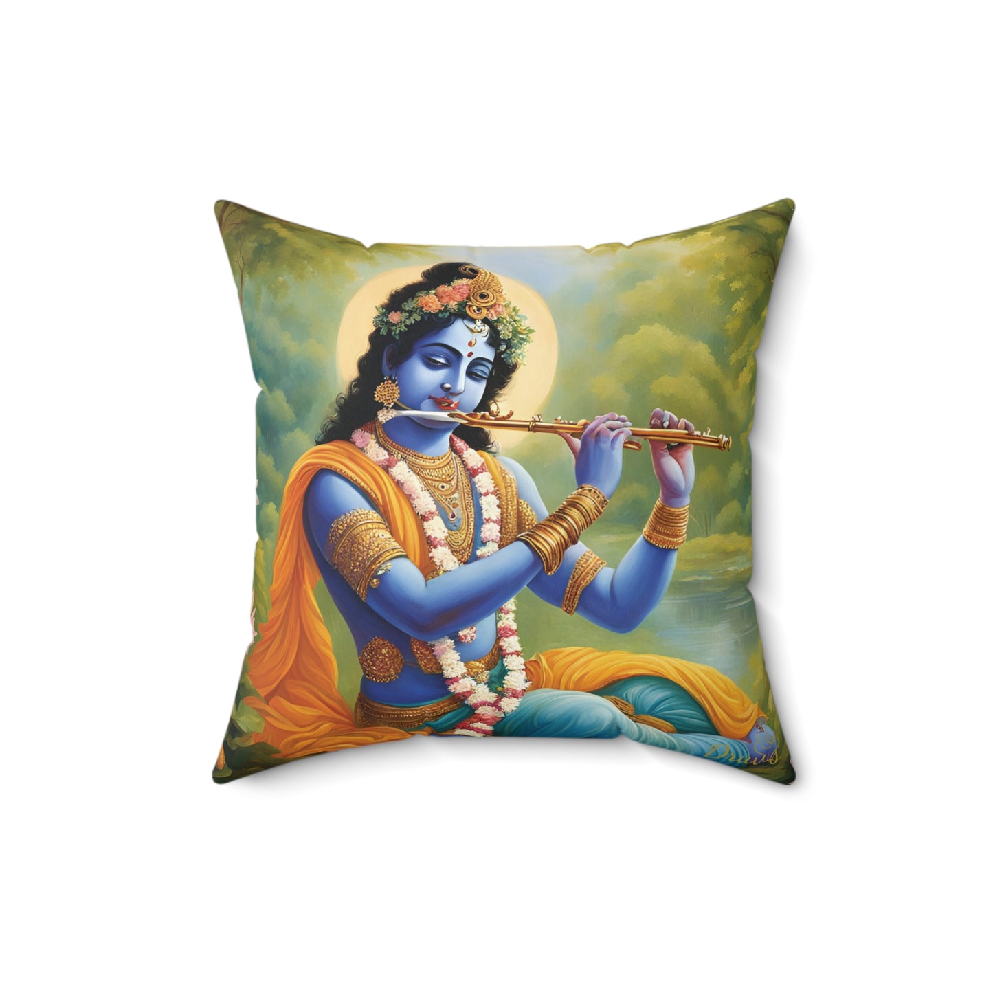 Krishna Hindu God Pillow - Diwali, Janmashtami, Zen, Meditation