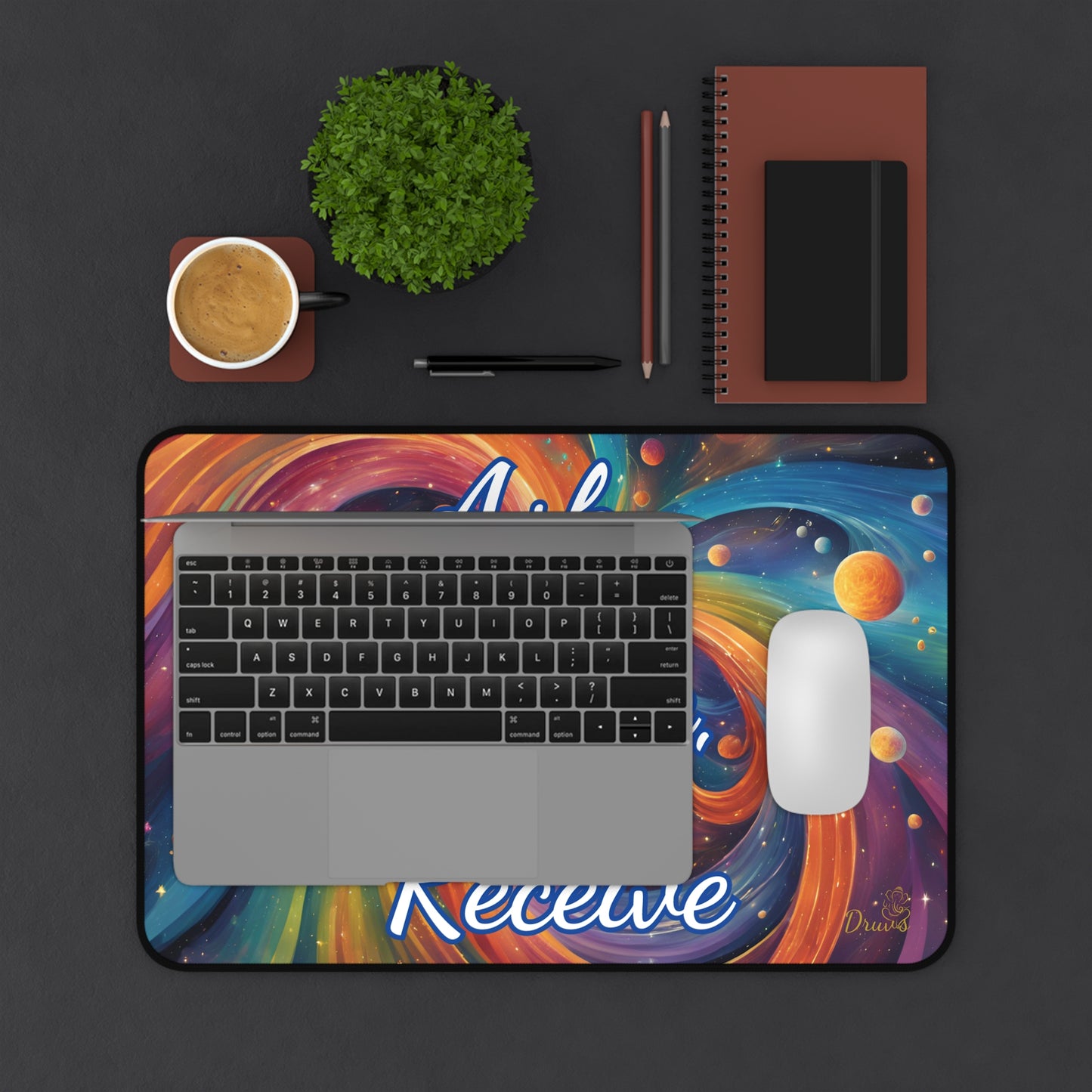 Desk Mat - Ask Believe Receive Colorful Desk Mat