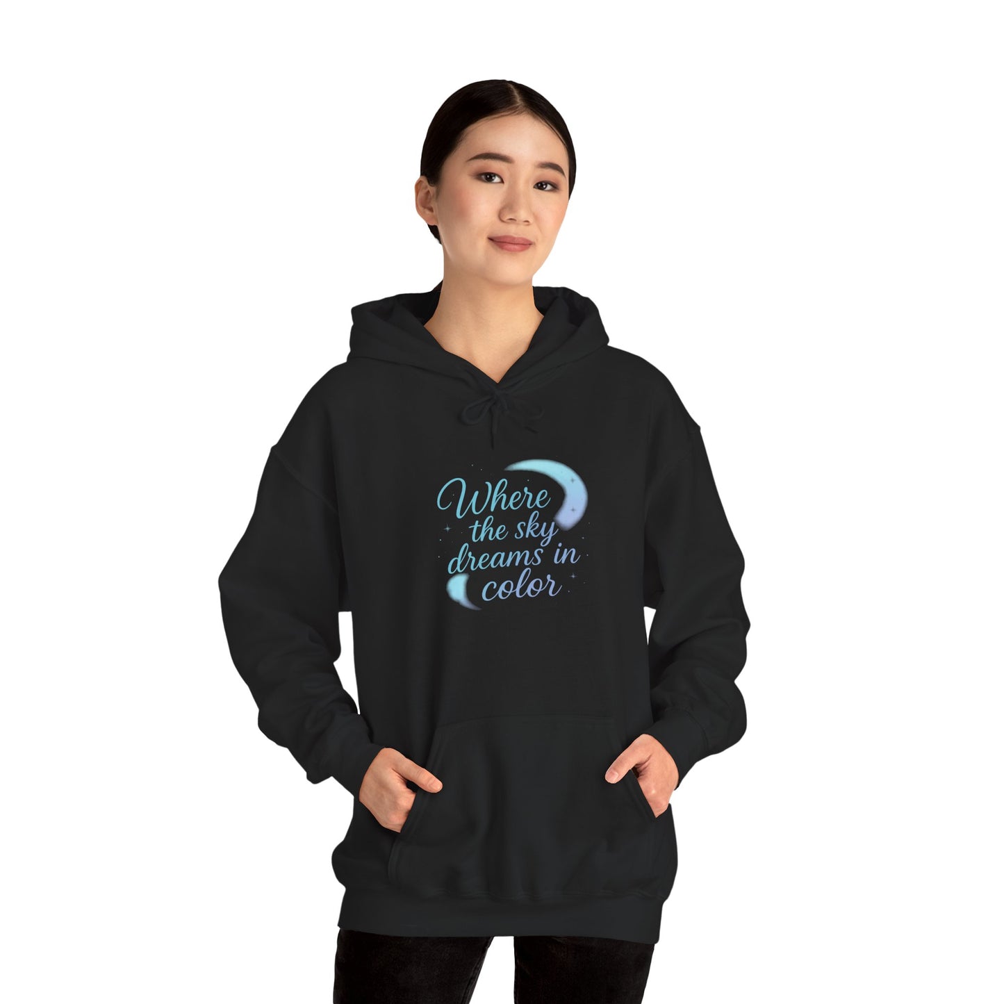 Where the Sky Dreams in Color – Cosmic Moon Hoodie