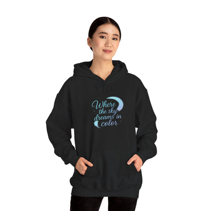 Where the Sky Dreams in Color – Cosmic Moon Hoodie
