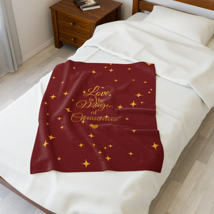 Love is the Magic of Christmas – Velveteen Throw Blanket