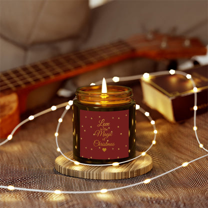 Love is the Magic of Christmas – Festive Red & Gold Scented Candle