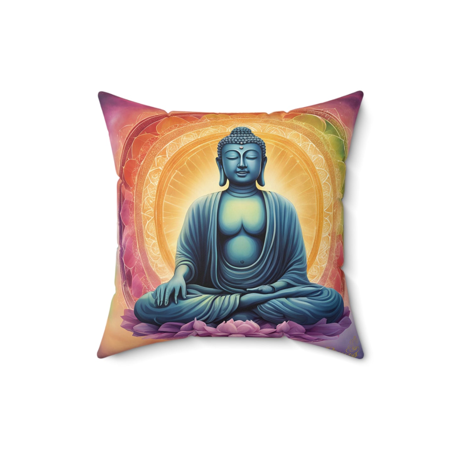 Buddha Meditation Cushion Pillow – Sacred Zen Decor by Druvs