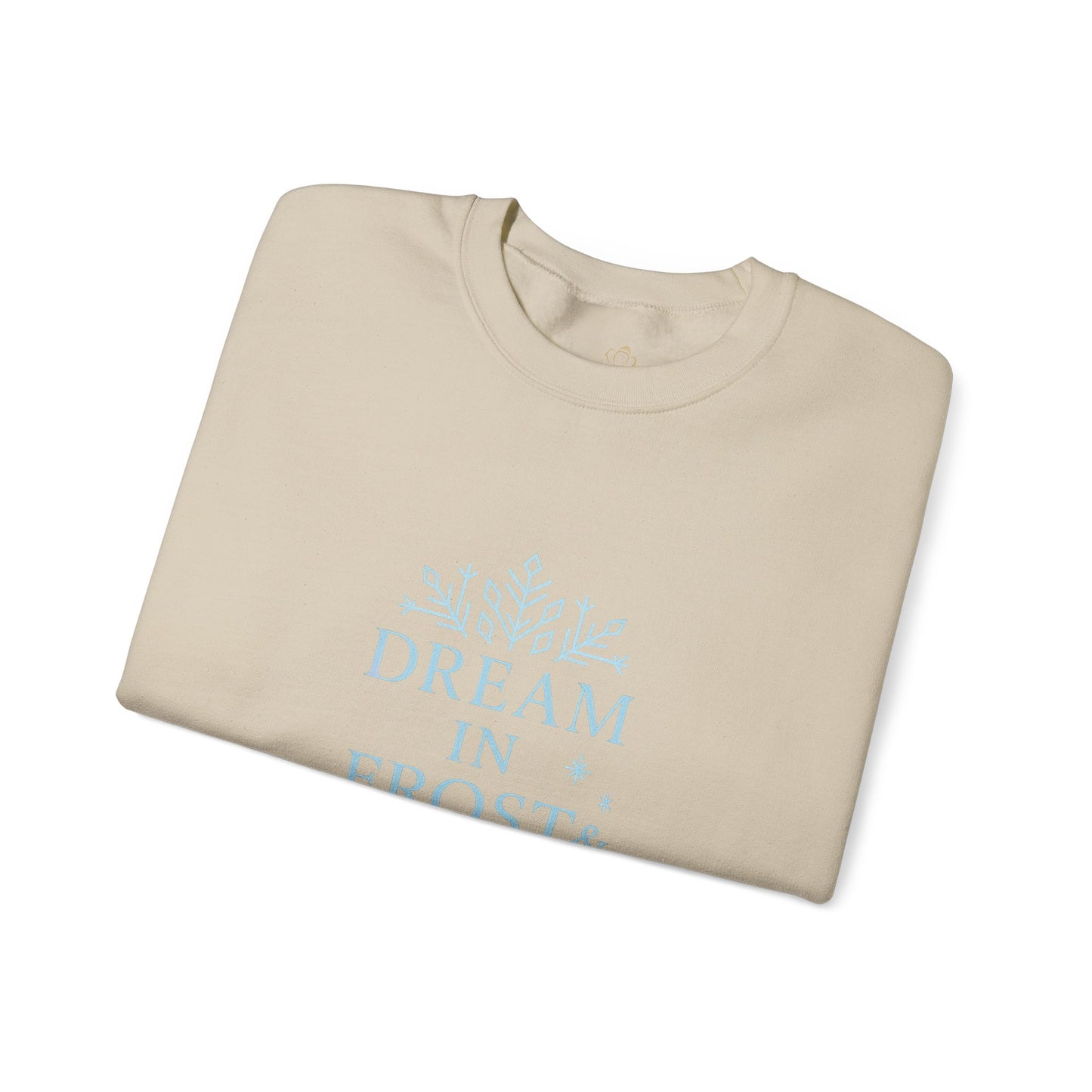 Dream in Frost & Light – Navy Winter Affirmation Sweatshirt | Cozy Snowflake Edition