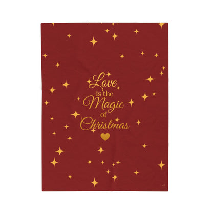 Love is the Magic of Christmas – Velveteen Throw Blanket