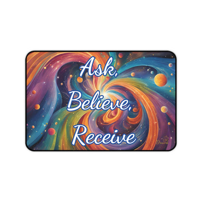 Desk Mat - Ask Believe Receive Colorful Desk Mat