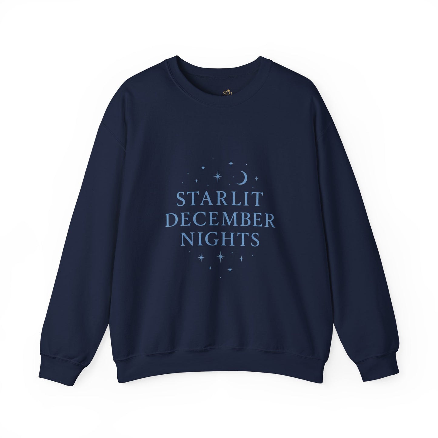 Starlit December Nights – Forest Green Winter Sweatshirt | Cozy Celestial Edition