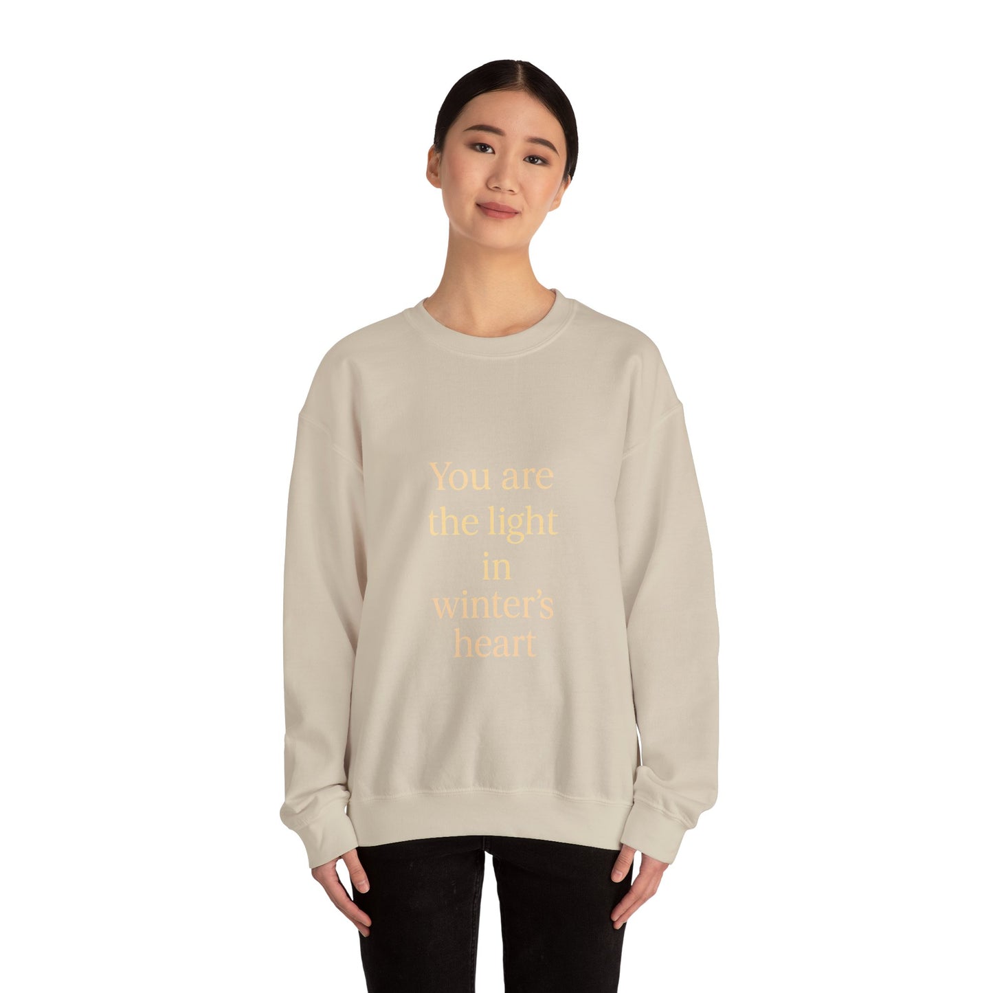 You Are the Light in Winter’s Heart – Inspirational Quote Sweatshirt (Unisex)