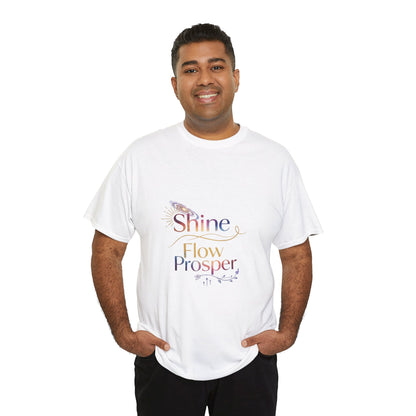 Shine Flow Prosper T-Shirt – Cosmic Manifestation Tee by Druvs