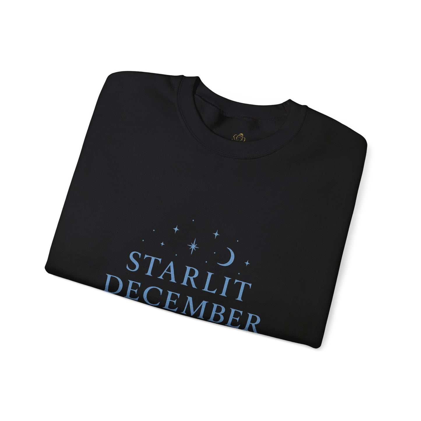 Starlit December Nights – Forest Green Winter Sweatshirt | Cozy Celestial Edition