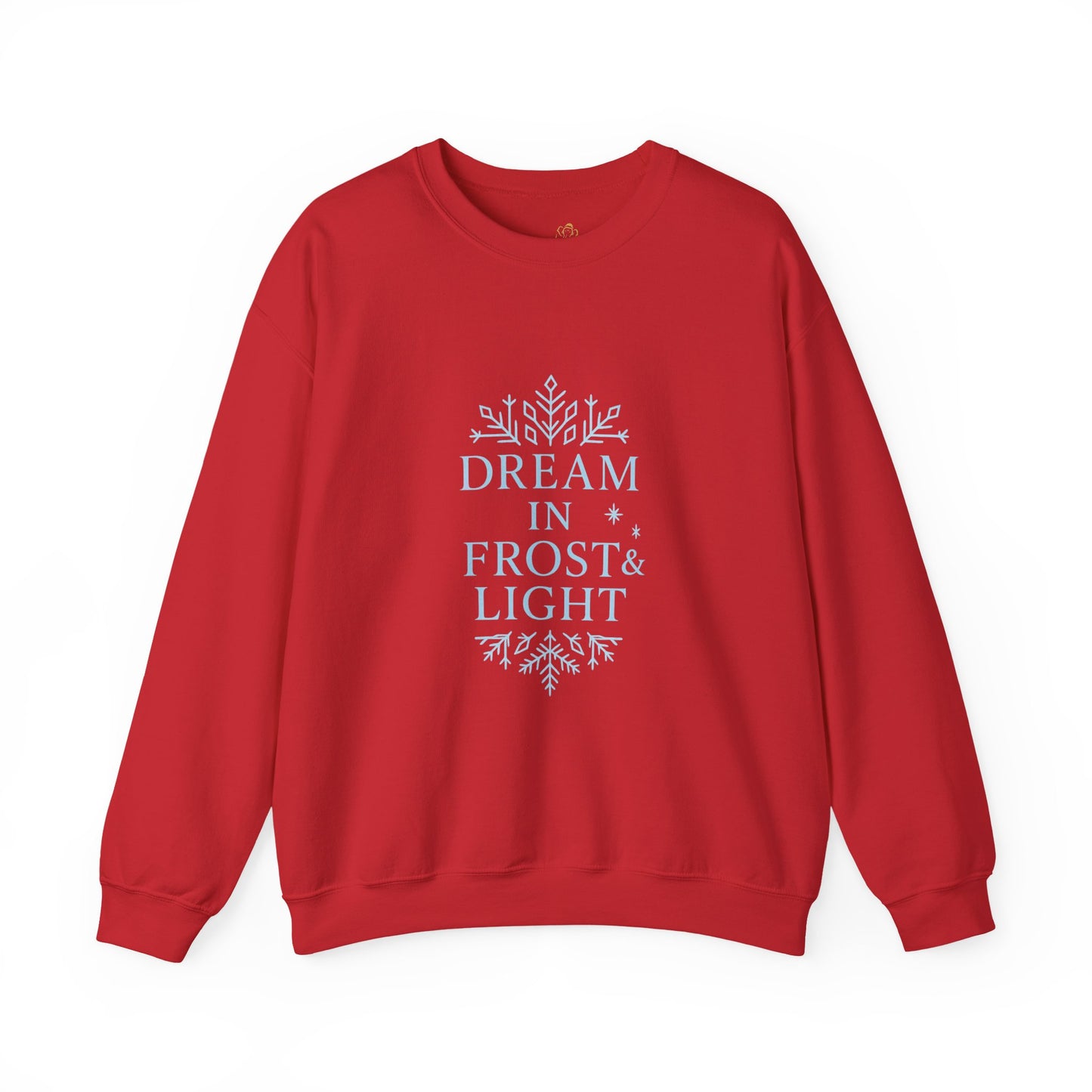 Dream in Frost & Light – Navy Winter Affirmation Sweatshirt | Cozy Snowflake Edition