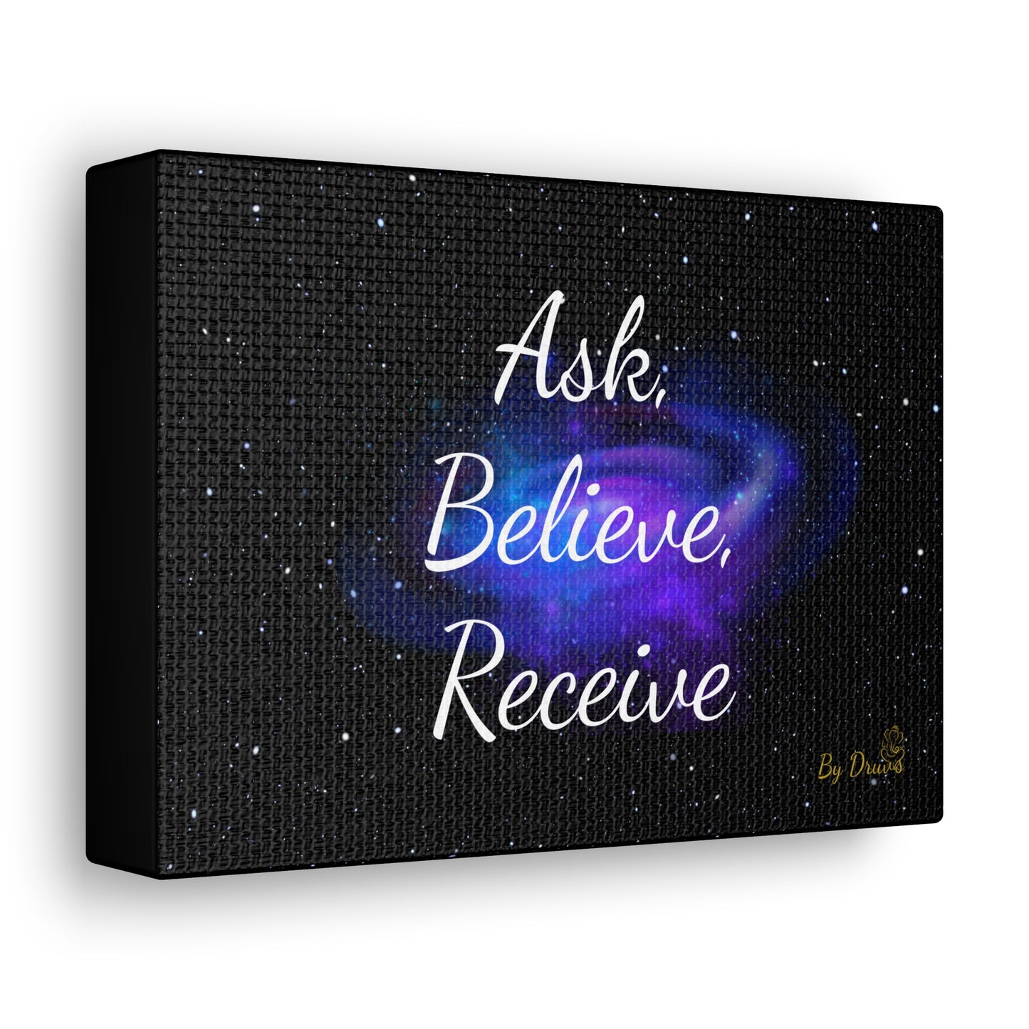 Decorative Canva Wrap with Ask, Believe, Receive, Law of Attraction, Positive Thinking, Gift, House Decoration