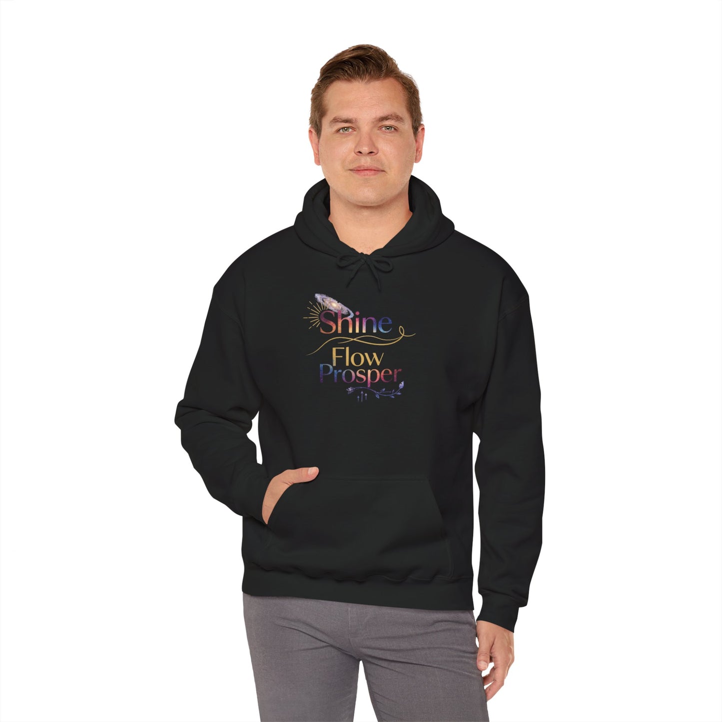 Shine Flow Prosper – Spiritual Manifestation Hoodie