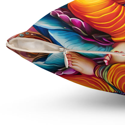 Ganesh Decorative Pillow – Vibrant Hindu God Throw Cushion for Home & Spiritual Spaces