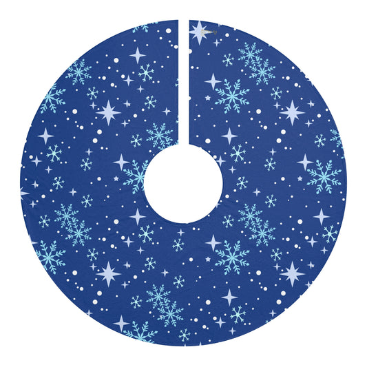 Blue Snowfall Christmas Tree Skirt – Druvs Winter Wonderland Edition