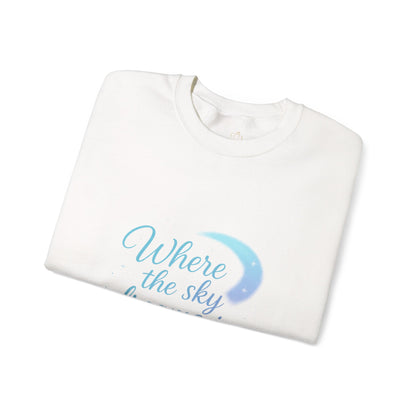 Where the Sky Dreams in Color – Celestial Moon Sweatshirt (Unisex, Multicolor Print)