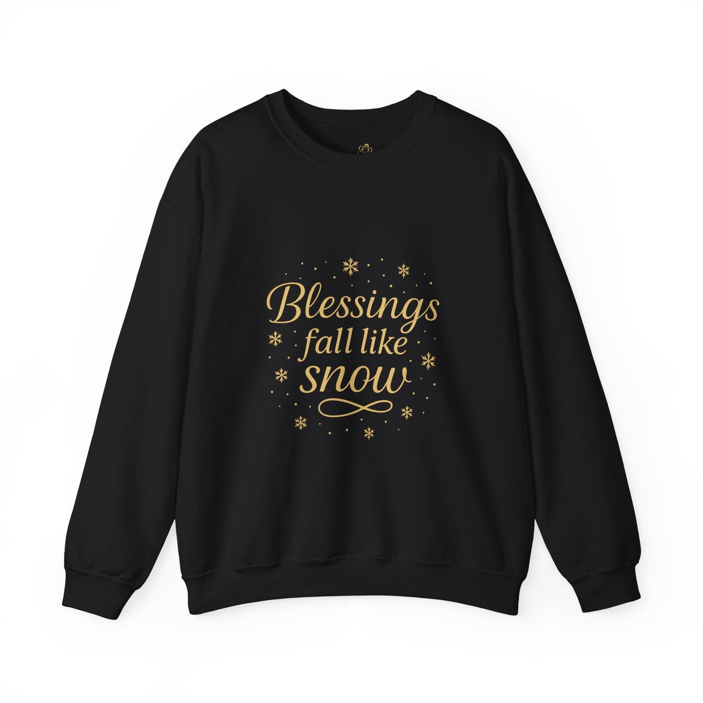 Blessings Fall Like Snow – Cozy Winter Affirmation Sweatshirt (Unisex)