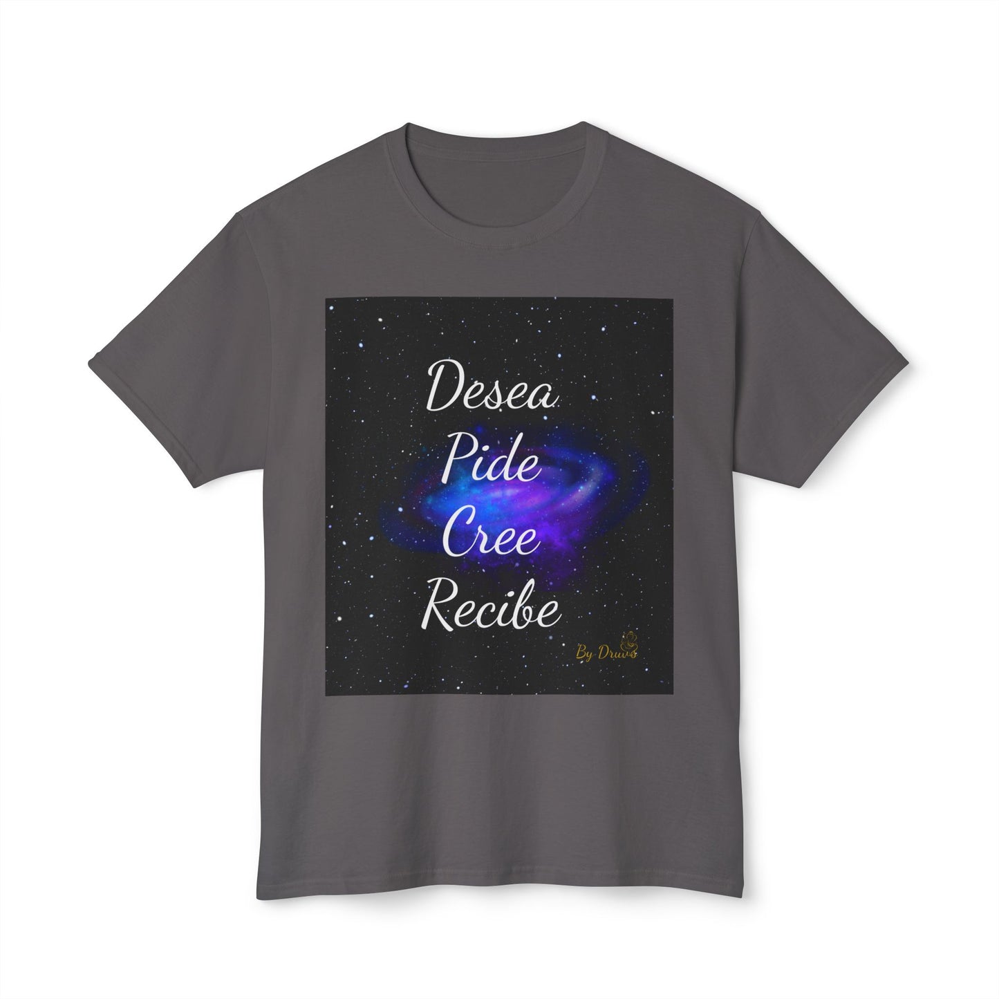 Camiseta Unisex de Algodón Desea, Pide, Cree, Recibe  - Ley de Atracción, Pensamiento Positivo, Ropa Diarias