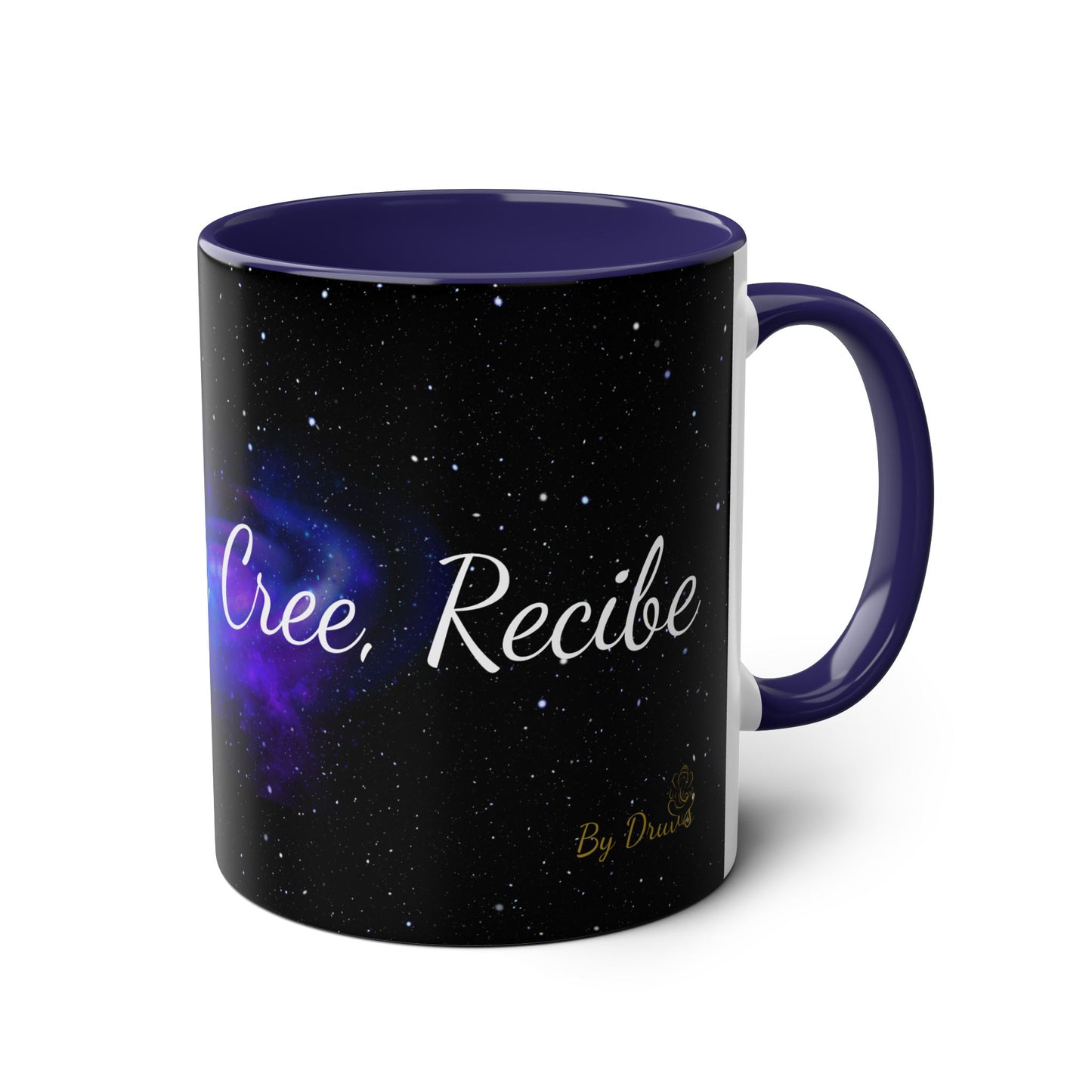 Elegante taza   "Desea, Pide, Cree, Recibe", afirmación de la ley de la atracción, ideas de regalos, frases inspiradoras.