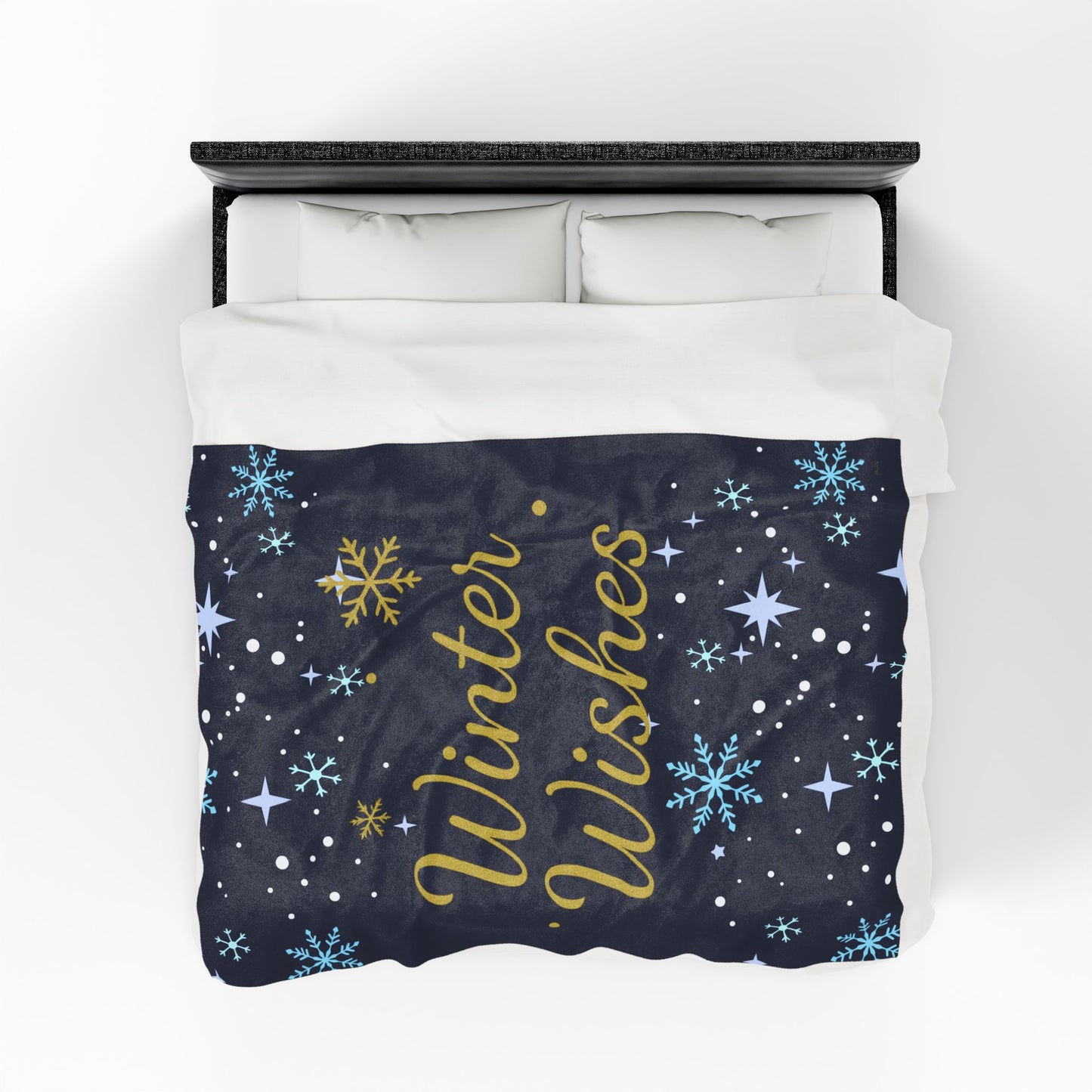 Winter Wishes Sherpa Blanket – Cozy Fleece Throw for Christmas & Winter Decor