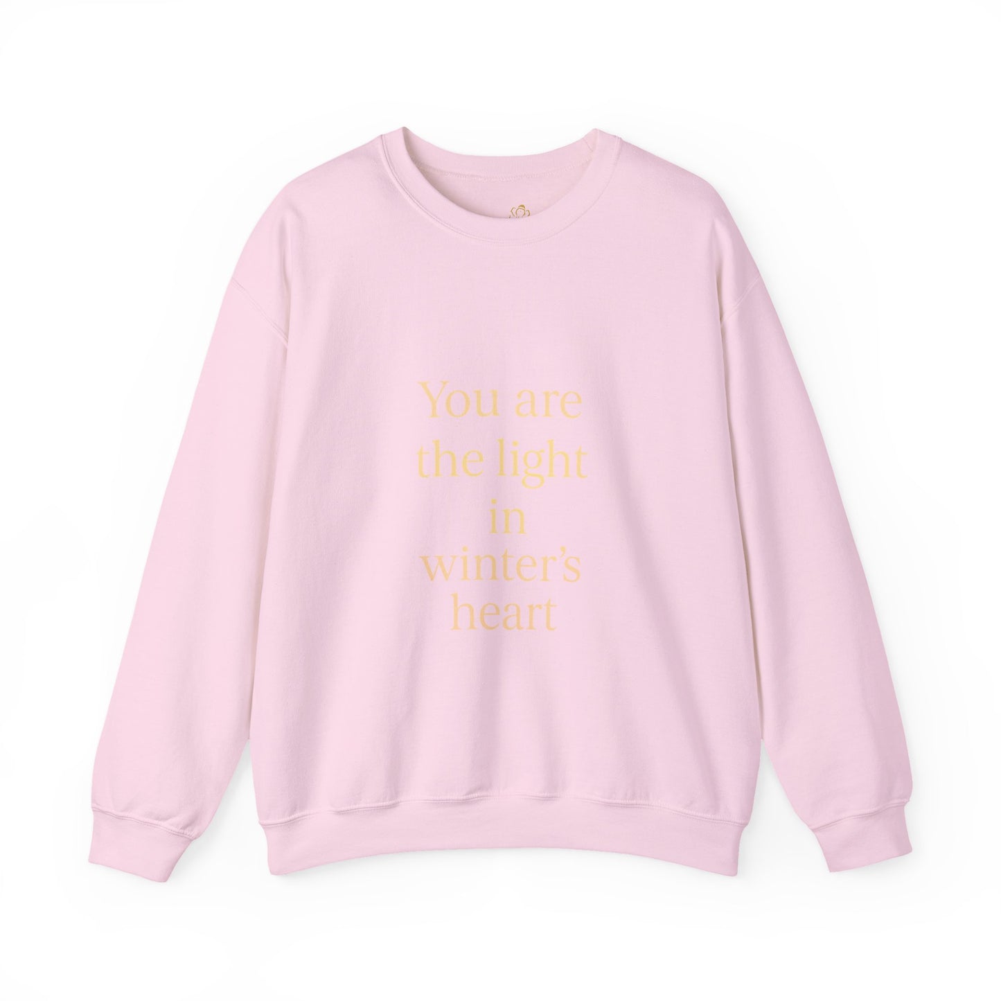 You Are the Light in Winter’s Heart – Inspirational Quote Sweatshirt (Unisex)