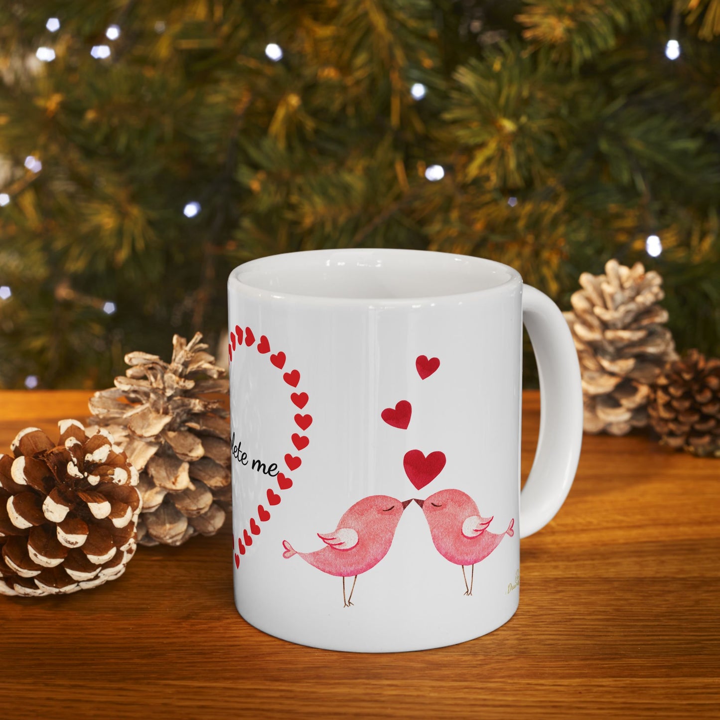 Heart Cupid Ceramic Mug (11oz) - Turtle Doves Love Valentine's Day Gift