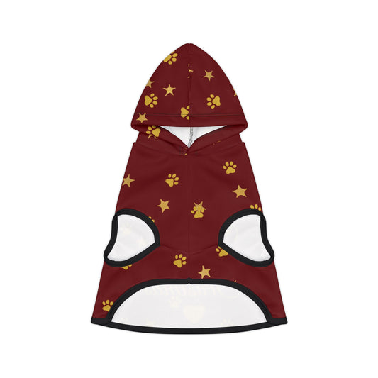 Love is the Magic of Christmas – Festive Pet Hoodie with Paws & Stars Print