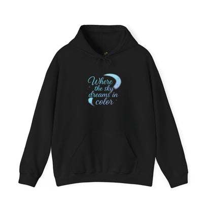 Where the Sky Dreams in Color – Cosmic Moon Hoodie