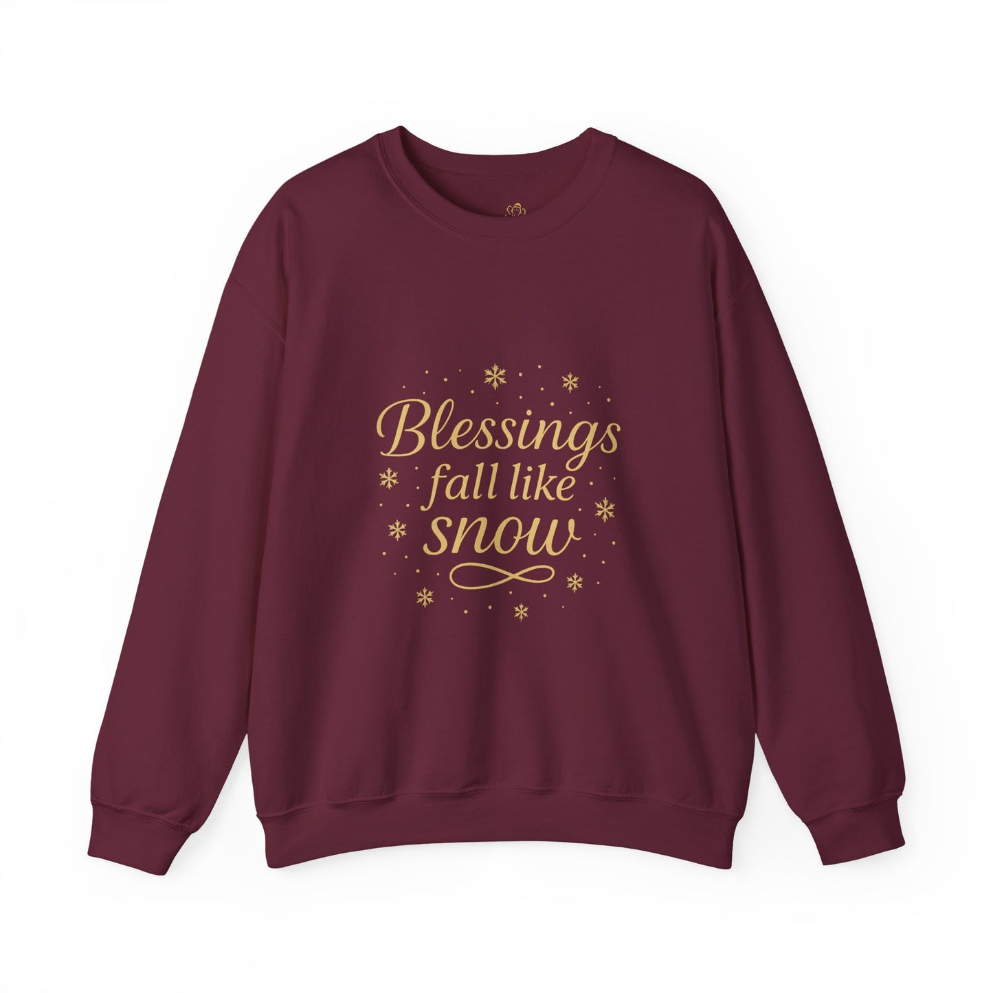 Blessings Fall Like Snow – Cozy Winter Affirmation Sweatshirt (Unisex)