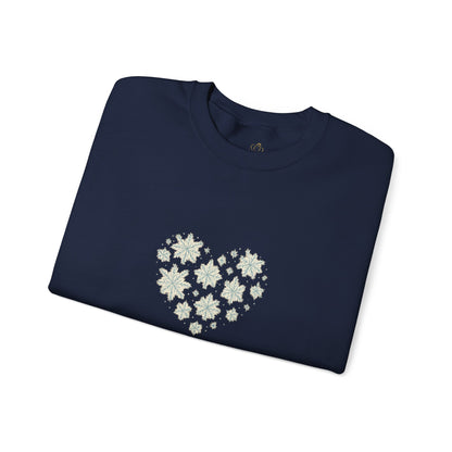 Warmth Comes From Within – Winter Affirmation Sweatshirt | Heart Snowflake Cozy Edition