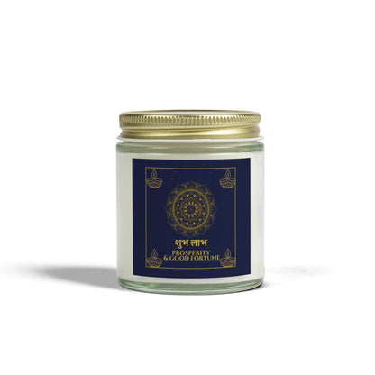 Shubh Labh Prosperity Candle – Diwali Scented Jar with Mandala & Mantra Design
