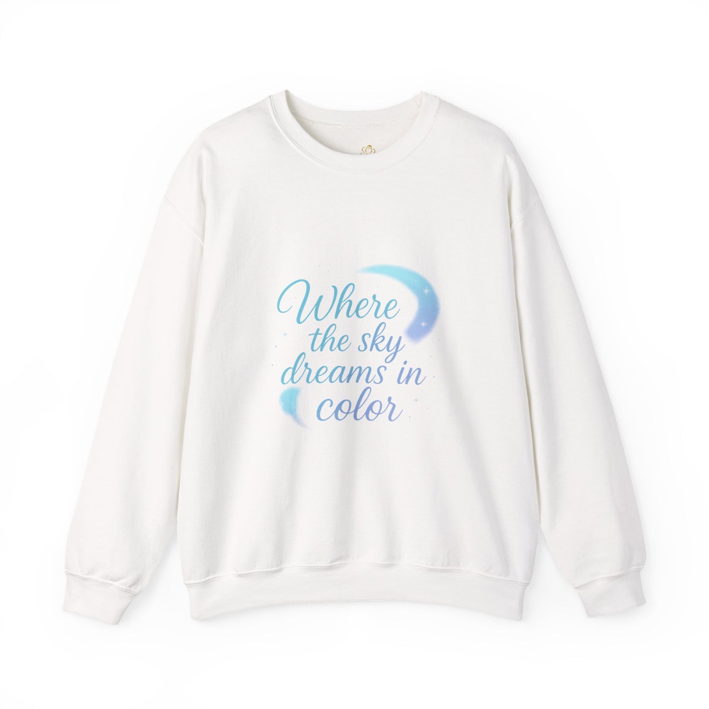 Where the Sky Dreams in Color – Celestial Moon Sweatshirt (Unisex, Multicolor Print)