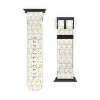 Watch Band - White Wrist Band with Druvs Monogram