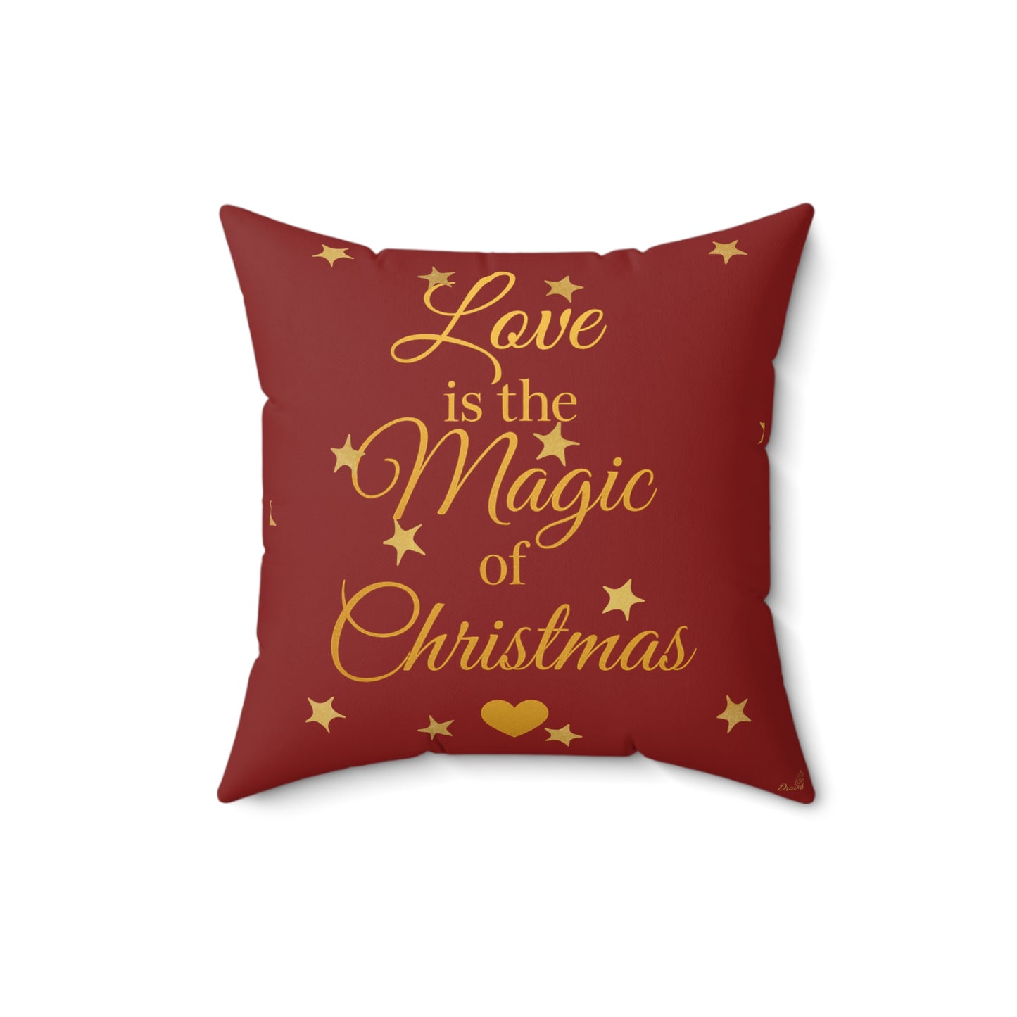 Love is the Magic of Christmas Cushion – Festive Red Throw Pillow