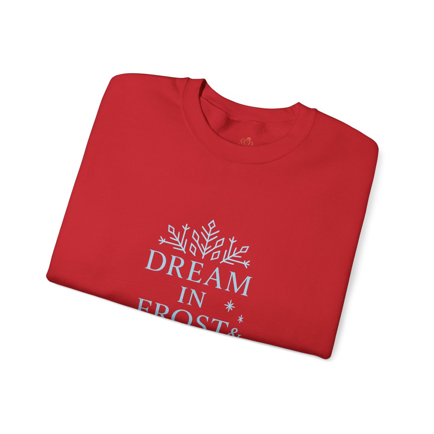 Dream in Frost & Light – Navy Winter Affirmation Sweatshirt | Cozy Snowflake Edition