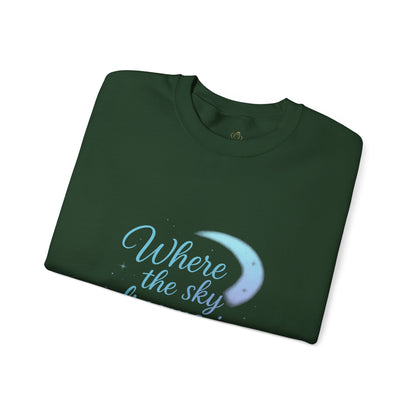 Where the Sky Dreams in Color – Celestial Moon Sweatshirt (Unisex, Multicolor Print)