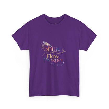 Shine Flow Prosper T-Shirt – Cosmic Manifestation Tee by Druvs