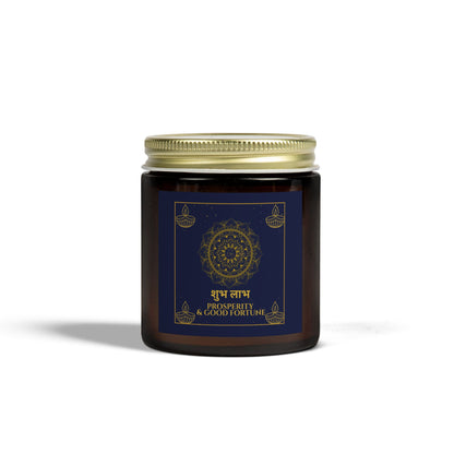 Shubh Labh Prosperity Candle – Diwali Scented Jar with Mandala & Mantra Design
