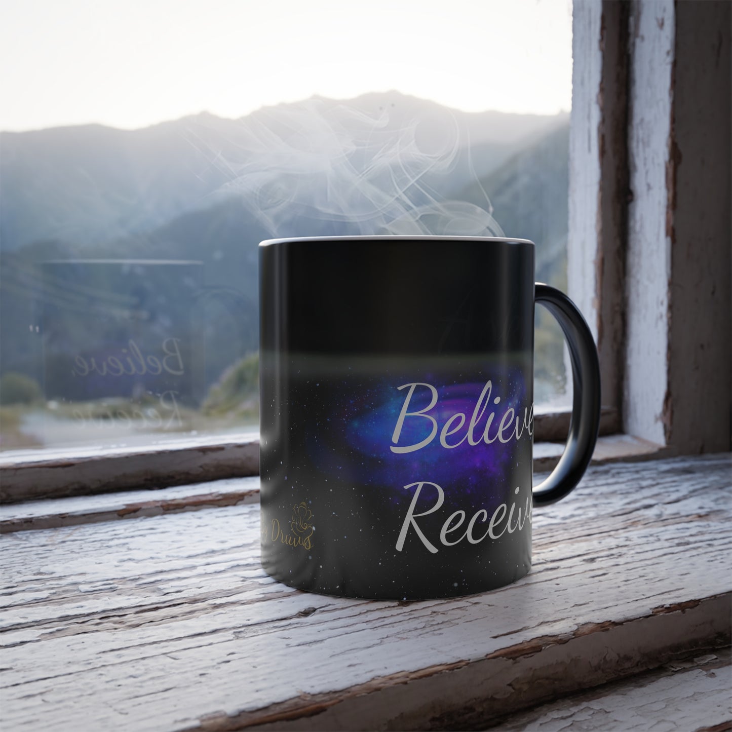 Ask. Believe. Receive. Color-Changing Magic Mug – Cosmic Morphing Affirmation Cup