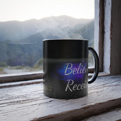 Ask. Believe. Receive. Color-Changing Magic Mug – Cosmic Morphing Affirmation Cup