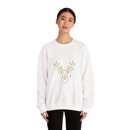 Minimalist Gold Reindeer Sweatshirt – Elegant Holiday Sweater