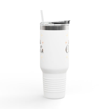 Personalized Disney-Inspired Travel Mug – Olivia Edition with Castle & Sparkles