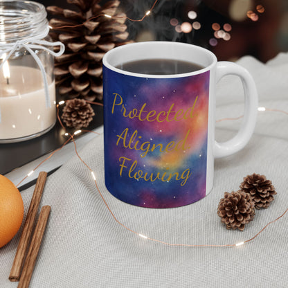 Ganesh Galaxy Mug – “My Energy My Protector” (11oz Ceramic)