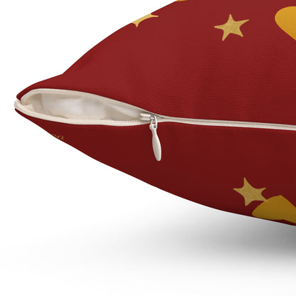 Love is the Magic of Christmas Cushion – Festive Red Throw Pillow