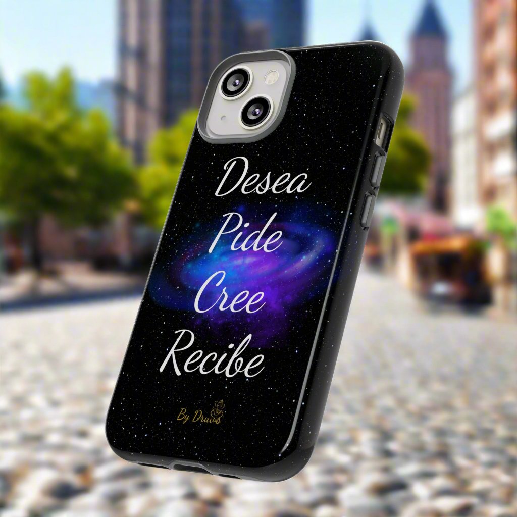 Funda para Móvil, Desea, Pide, Cree, Recibe, Ley de Atracción, Pensamiento Positivo,  iPhone, Samsung, Google Pixel, Carcasa para movil