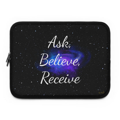 Ask. Believe. Receive. Laptop Sleeve – Cosmic Law of Attraction Tech Case by Druvs