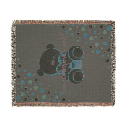 Woven Blanket Teddy Bear Design - Valentines day